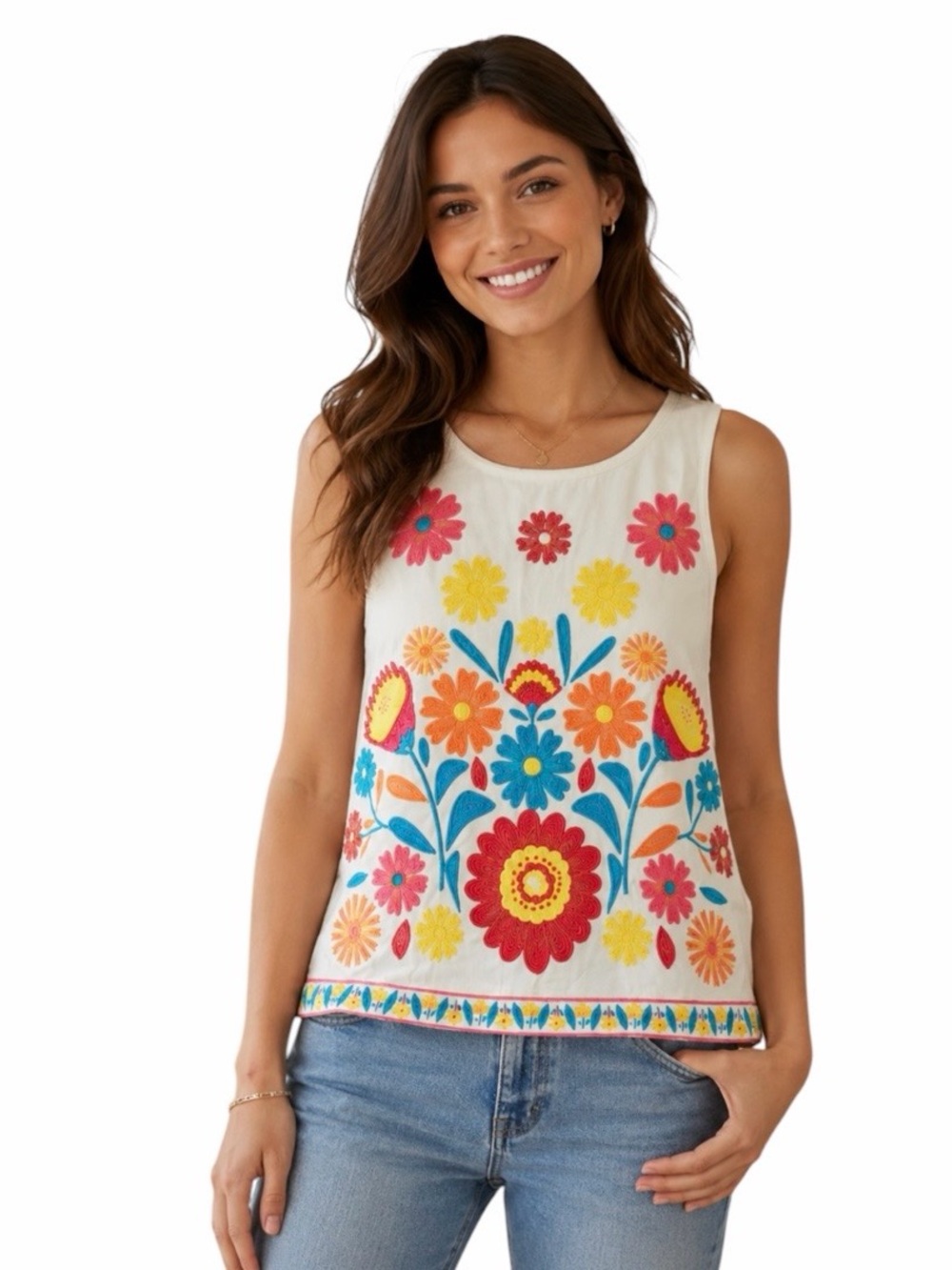SHEIN Multicolored Flowered Tank Top Size L